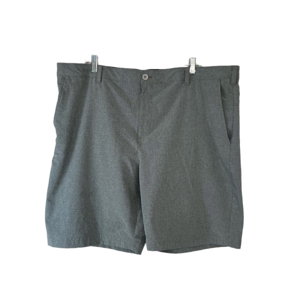 Izod Men's Sportflex Breeze Oxford Shorts Gray‎ 9" Inseam Lightweight Size 42